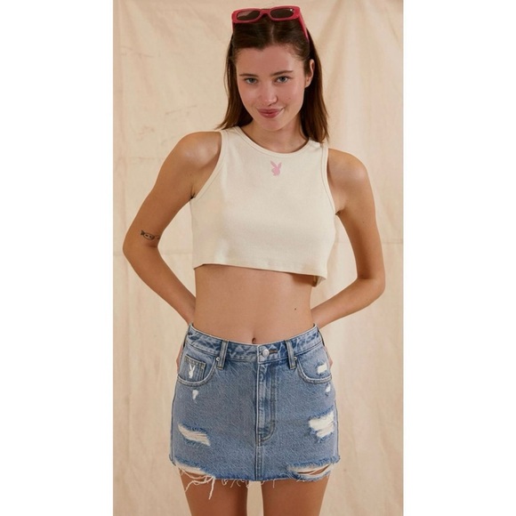 Playboy by Pacsun Bunny Denim Mini Skirt - Picture 4 of 7